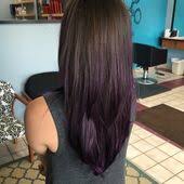 Purple Dye On Medium Brown Hair No Bleach I Would Love This Over All The Hair Brown Hair Dye Bleached Hair Purple Underneath Hair