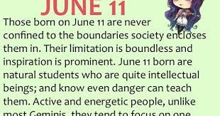 Birthday Personology June 11 Sun Gemini Ruling Planet The Moon The Day Of Limit Pushers Ruling Planet The Moo Name Astrology Numerology Birthday Personality