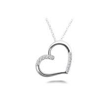 Create your own diamond necklace by choosing a beyond conflict free diamond and a setting handcrafted from recycled precious metals. White Gold Diamond Heart Necklace 1 4 Ctw