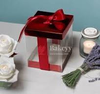 Pvc Transparent Gift Box With Red Ribbon || Pack Of 10 || Elegant Packaging  Solution For Special Occasions ||