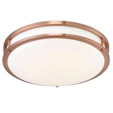 Envirolite Dc 16 In 1 Light Rose Gold Low Profile Integrated Led Ceiling Flush Mount Light Ev1416l30b 325 The Home Depot