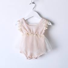 Lace Tulle Romper Suit Champagne Beige Style Me Little