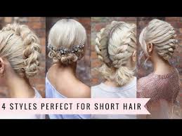 4 Ways To Style Short Hair By Sweethearts Hair Youtube Short Hair Updo Short Wedding Hair Short Hair Tutorial