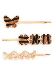 Results for animal print hair straightener : Tig Animal Print Butterfly Clover Hair Pin Set Hair Accessories