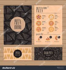Pizza Menu Design A4 Size And Flyer Layout Template Restaurant Brochure With Modern Line Graphic Front Page Speisekarten Design Flyer Layout Pizza Branding