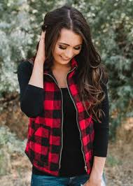 Black And Red Checkered Work Hard Play Hard Buffalo Checkered Vest Red Black Checker Vest Trendy Outerwear Flannel Vest Outfit