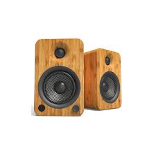 Kanto Yu4 Powered Bookshelf Speakers With Built In Bluetooth Pair Bamboo Bookshelf Speakers Speaker Wireless Streaming