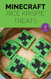 Happy Birthday Rice Krispie Treats Easy Homemade Minecraft Cakes And Treats Kids Birthday Treats Homemade Minecraft Cakes Boy Birthday Cake