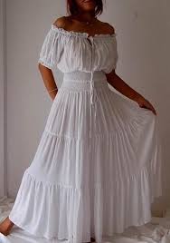 White Dress Peasant Smocked Ruffled S M L Xl 1x 2x 3x 4x 5x 6x Plus One Size Ebay Peasant Dress Mexican Dresses Clothes For Women