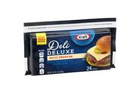 Kraft Deli Deluxe White American Cheese Slices 16 Oz Package 24 Slices American Cheese Slices American Cheese Kraft Singles