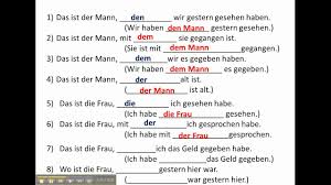1.what is a relative clause? Relative Pronouns In German Practice Activities Www Germanforspalding Org Youtube