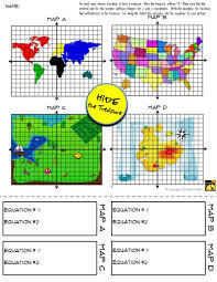 Graphing Linear Equations On The Coordinate Plane Map Treasure Hunt Graphing Linear Equations Linear Equations Teaching Algebra