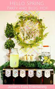 If you have the time, this decoration can come out really beautiful if you make it yourself by hand. Hello Spring Party And Blog Hop Jordan S Easy Entertaining Spring Party Decorations Spring Party Spring Decor Diy