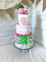 Lilly Pulitzer Diaper Cake Diaper Cakes Girl Pineapple Baby Shower Luau Baby Showers