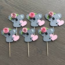 1 Dozen Koala Cupcake Picks First Birthday Party Decorations Kindergeburtstag Geburtstag Basteln