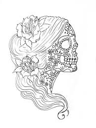 These are sugar skull colouring pages. 30 Free Printable Sugar Skull Coloring Pages