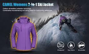 Tog 24 womens blue craven waterproof long jacket. Amazon Com Camel Outdoor Jacket Women Winter Ski Jacket Windbreaker 3 In 1 Waterproof Hooded Rain Coat For Traveling Climbing Hiking 2 0 Clothing