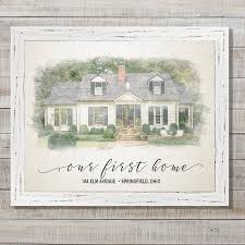Unique Gifts For Someone Who Has Everything List Custom House Portrait Watercolor House Portrait House Warming Gifts
