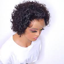 Pixie Cut Wig Short Curly Human Hair Wigs 13X1 Transparent Lace Wig Fo