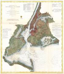 1866 U S Coast Survey Nautical Chart Of Map Of New York