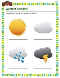 Weather Symbols Printable Science Worksheet For 1st Grade Kids Weather Symbols Science Worksheets First Grade Science