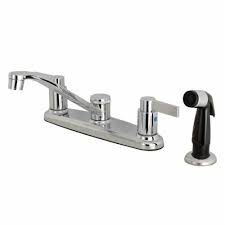 Brass sprayer and mounting bracket included. Fb112ndl Nuvofusion 8 Inch Centerset Kitchen Faucet With Sprayer Polished Chrome 1 Fred Meyer