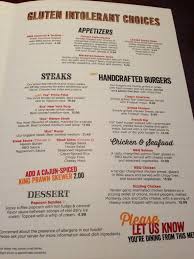 Restaurant Review Tgi Fridays Gluten Free Lactose Dairy Free Tgi Fridays Menu Gluten Free Menu Gluten