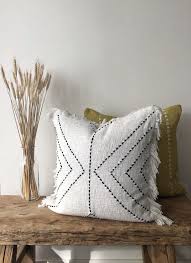 Aztec House Neutral Cotton Fringe Cushion Boho Pillow Australia Bohopillow Bohocushion Mudclothpil Boho Throw Pillows Boho Pillows Throw Pillows Bedroom