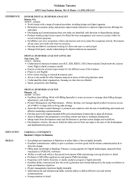 digital business analyst resume samples