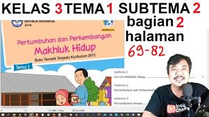 Tema tersebut meliputi tema 1 organ gerak hewan dan manusia, tema 2 udara bersih bagi kesehatan, tema 3 makanan sehat, tema 4 sehat itu penting, dan tema 5 ekosistem. Tema1 Kelas 3 Subtema 2 Hal 69 82 Pertumbuhan Dan Perkembangan Mahluk Hidup Ba Youtube