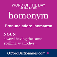 Homonym Definition Of Homonym In English From The Oxford Dictionary Words Rare Words Cool Words