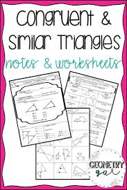 Congruent And Similar Triangles Guided Notes And Worksheets These Cover The 5 Congruency Shortc High School Geometry Notes Secondary Math Geometry High School