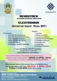 Program pelatihan operator mesin produksi (bubut) kerjasama disnaker bpp & bbplk bandung. Rekrutmen Pelatihan Disnaker Kemnaker Tahun 2019