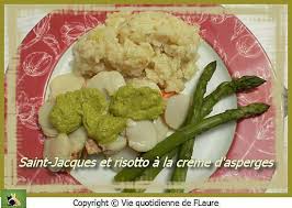 Saint Jacques Et Risotto A La Creme D Asperges Recette Risotto Recette Saint Jacques Saint Jacques