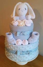 Baby Boy Bunny N Bootys Nappy Cake By April Showers Nappy Cakes Derbyshire Baby Shower Baskets Baby Shower Nappy Cake Baby Shower Cakes