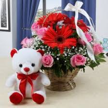 To accept, tolerate, or endure something, especially something unpleasant: Send Flowers With Teddy Bear To India Flowers With Teddy Bear Delivery To India