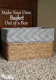 Make Your Own Basket Out Of A Box Musings From A Stay At Home Mom Diy Storage Boxes Diy Basket Diy Box