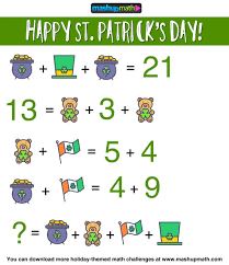 Schools using st math have repeatedly proven to double or triple. Are You Ready 5 Free St Patricks Day Math Activities For Grades 3 8 Mashup Math
