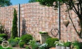 Zaunblendenstreifen Motiv Sandsteinmauer Sichtschutz Garten Gartendekoration Gartengestaltung