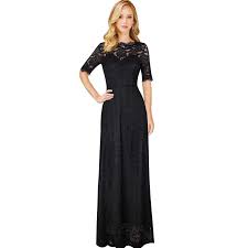 فستان أسود طويل من الدانتيل المخرم Maxi Dress Party Maxi Dress Wedding Dresses