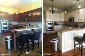 Kitchen cabinet refacing project before and after photo transforming this kitchen from a dated oak look to an updated contemporary kitchen design. Painted Cabinets Nashville Tn Before And After Photos