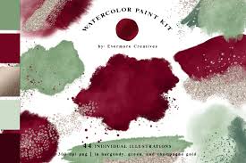 It's a nostalgic neutral that gives a room the feeling nothing makes natural greenery stand out more than a mossy sage green paint palette, painted in a. Wine Red Sage Green Abstract Watercolor Paint Kit By Evermore Creatives Thehungryjpeg Com