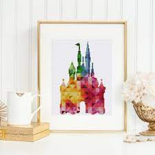 New listingdisney castle nature summer counted pdf cross stitch pattern needlework diy dmc. Disney Cross Stitch Pattern
