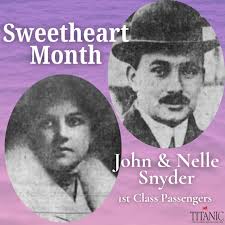 Every February, we honor the 17 newlyweds and honeymooners who were aboard  Titanic. 💍 First-Class Titanic Newlyweds: John and Nelle Snyder Married