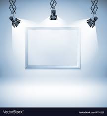 Wall With Picture Spotlight Light Spot Frame Vector Image