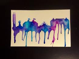 Ku Skyline Watercolor Rock Chalk Moose Art Art