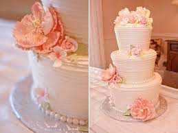 Mario and princess peach kiss this was a groom's cake and they requested mario and princess peach on it. Romantic White And Peach Wedding Cake With Pearl Accents And Peach Peony Sugar Flowers
