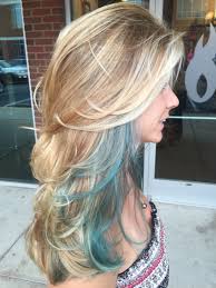 The highlighting will also help to make your. Long Layers Blonde Balayage With A Teal Streak Hair Streaks Blonde Blonde Hair Color Honey Blonde Hair