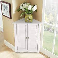 When you hear the word 'cabinet', probably the first thing you think about is a medicine cabinet full of pills and medical items, or a curio cabinet that can beautifully store your most. Buy Tangkula Corner Storage Cabinet Space Saving Corner Cabinet With Double Shutter Doors Adjustable Shelf Freestanding Floor Cabinet Organizer For Kitchen Living Room Bathroom White Online In Indonesia B0894jbwyw
