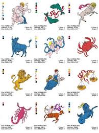Zodiac Signs 12 Embroidery Designs Embroidery Designs Embroidery Zodiac Signs
